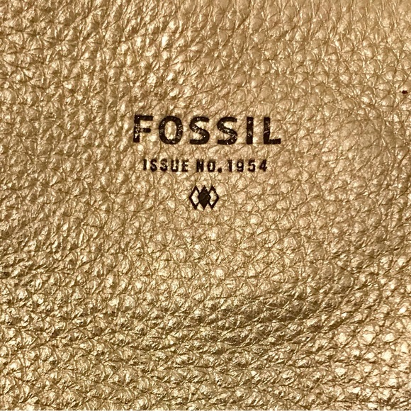 Fossil Sydney Shopper Metallic Gold Pebbled Leather Tote - Picture 7 of 9